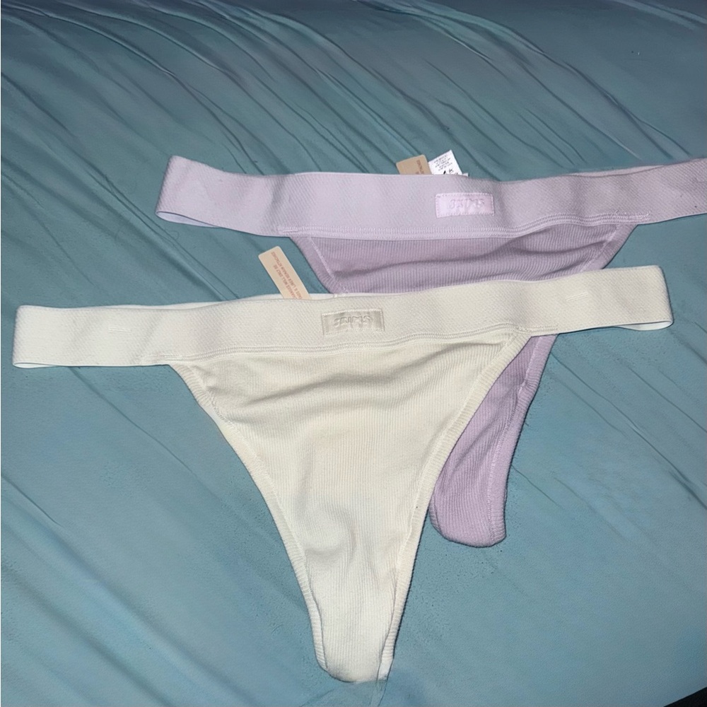 NWT Skims Cotton Ribbed Thong Bundle- size 2X